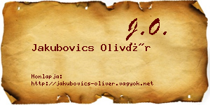 Jakubovics Olivér névjegykártya