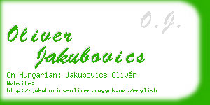 oliver jakubovics business card