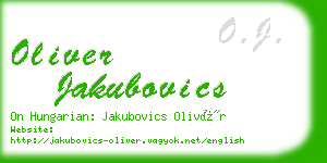 oliver jakubovics business card